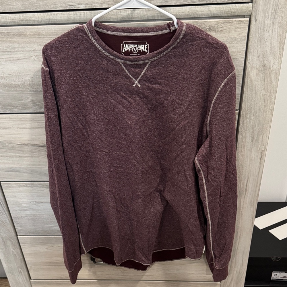American Eagle Outfitters Maroon Long Sleeve Tee